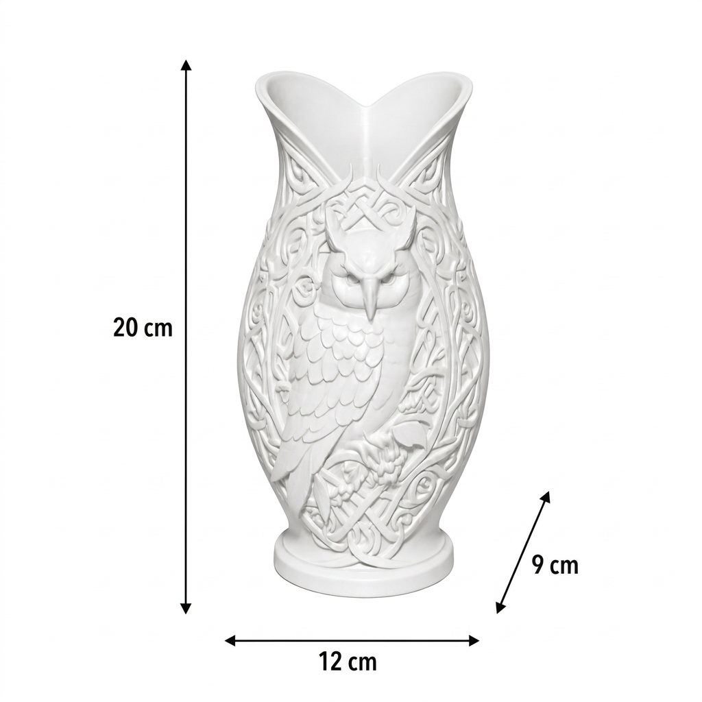 Nordik (Baykuş) Desenli Dekoratif Vazo