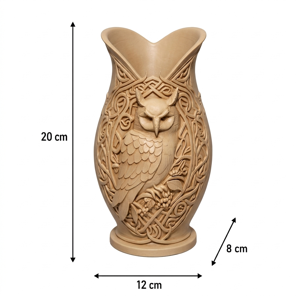 Nordik (Baykuş) Desenli Dekoratif Vazo - Görsel 22