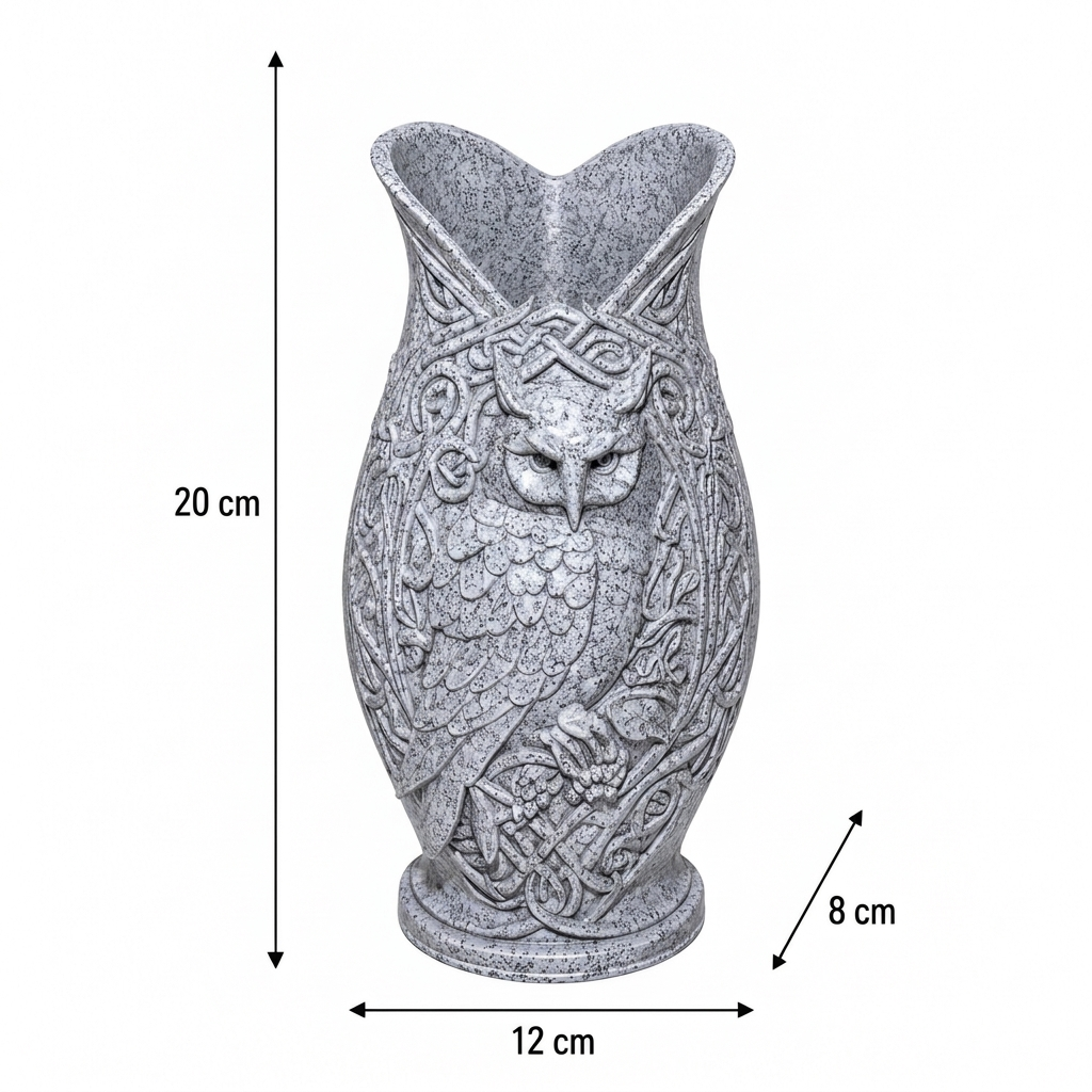 Nordik (Baykuş) Desenli Dekoratif Vazo - Görsel 18