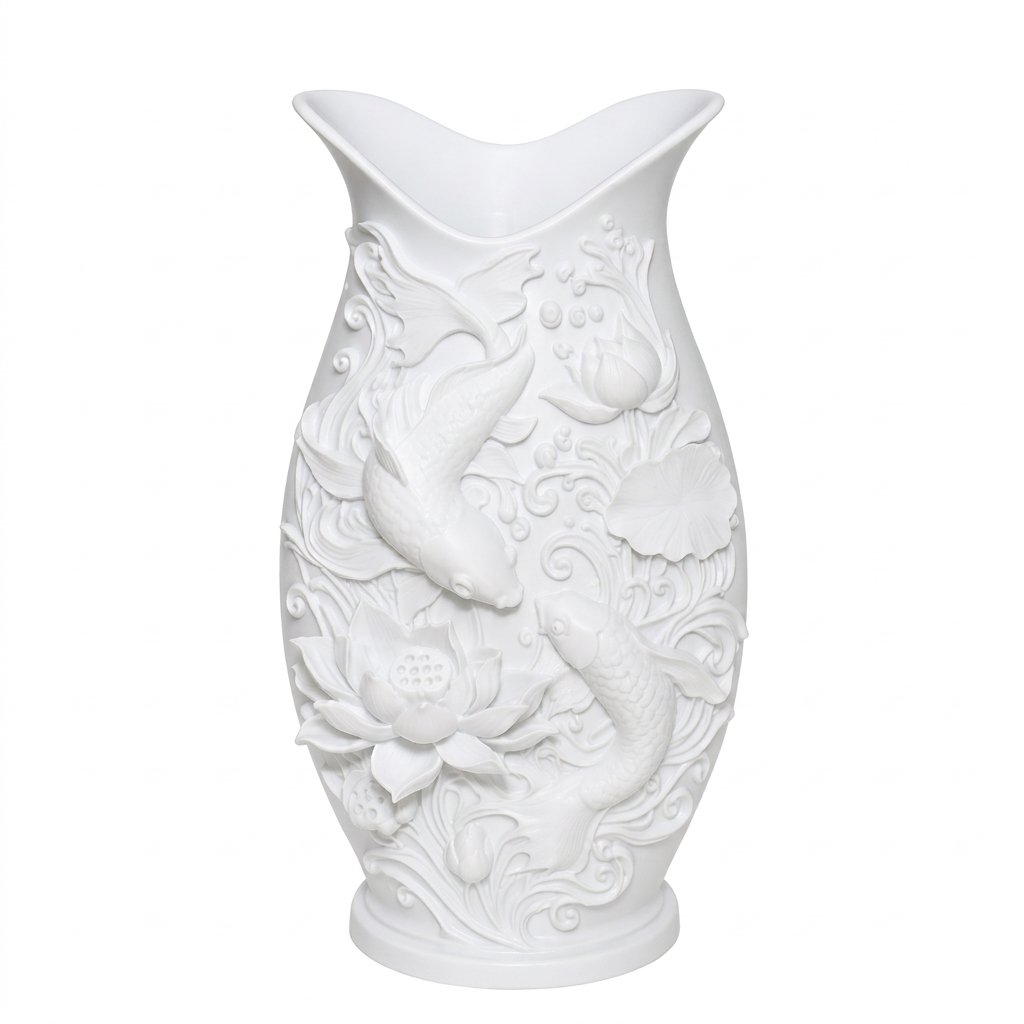 Lotus koi (Balık) dekoratif vazo - Görsel 17