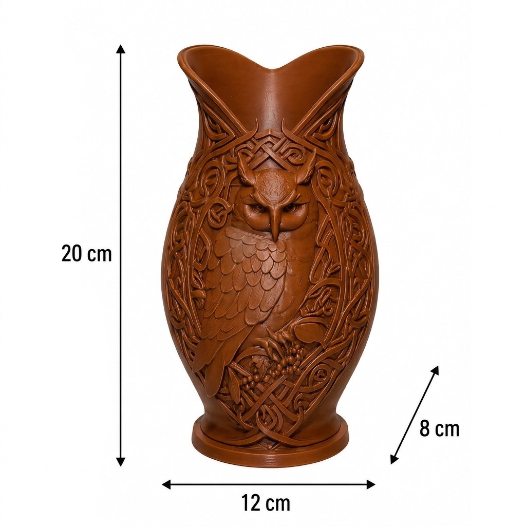 Nordik (Baykuş) Desenli Dekoratif Vazo - Görsel 16