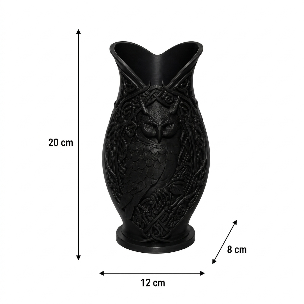 Nordik (Baykuş) Desenli Dekoratif Vazo - Görsel 20