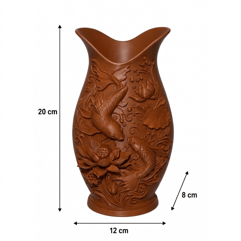 Lotus koi (Balık) dekoratif vazo - Görsel 24